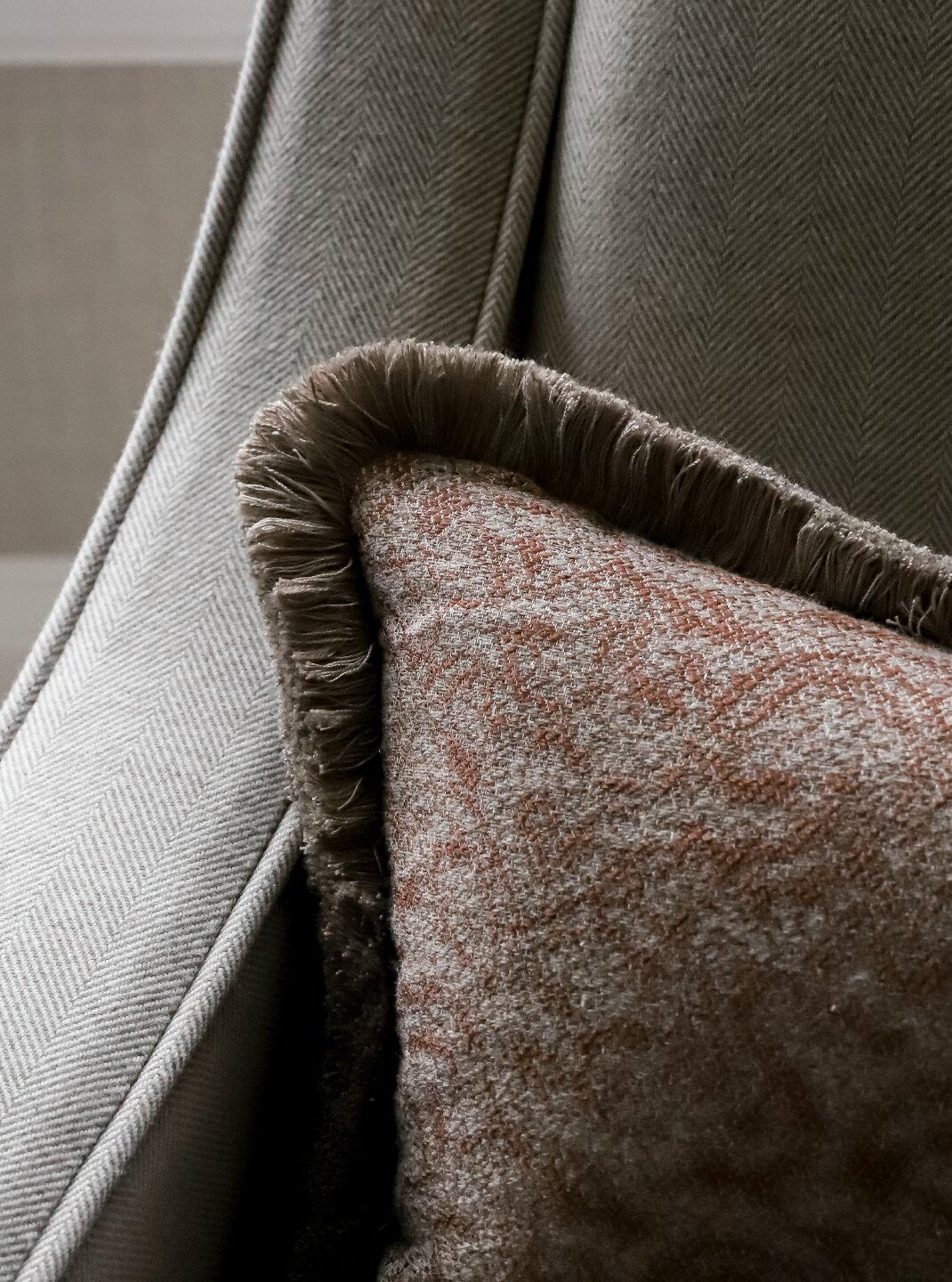 Close-up curtain and cushion detail