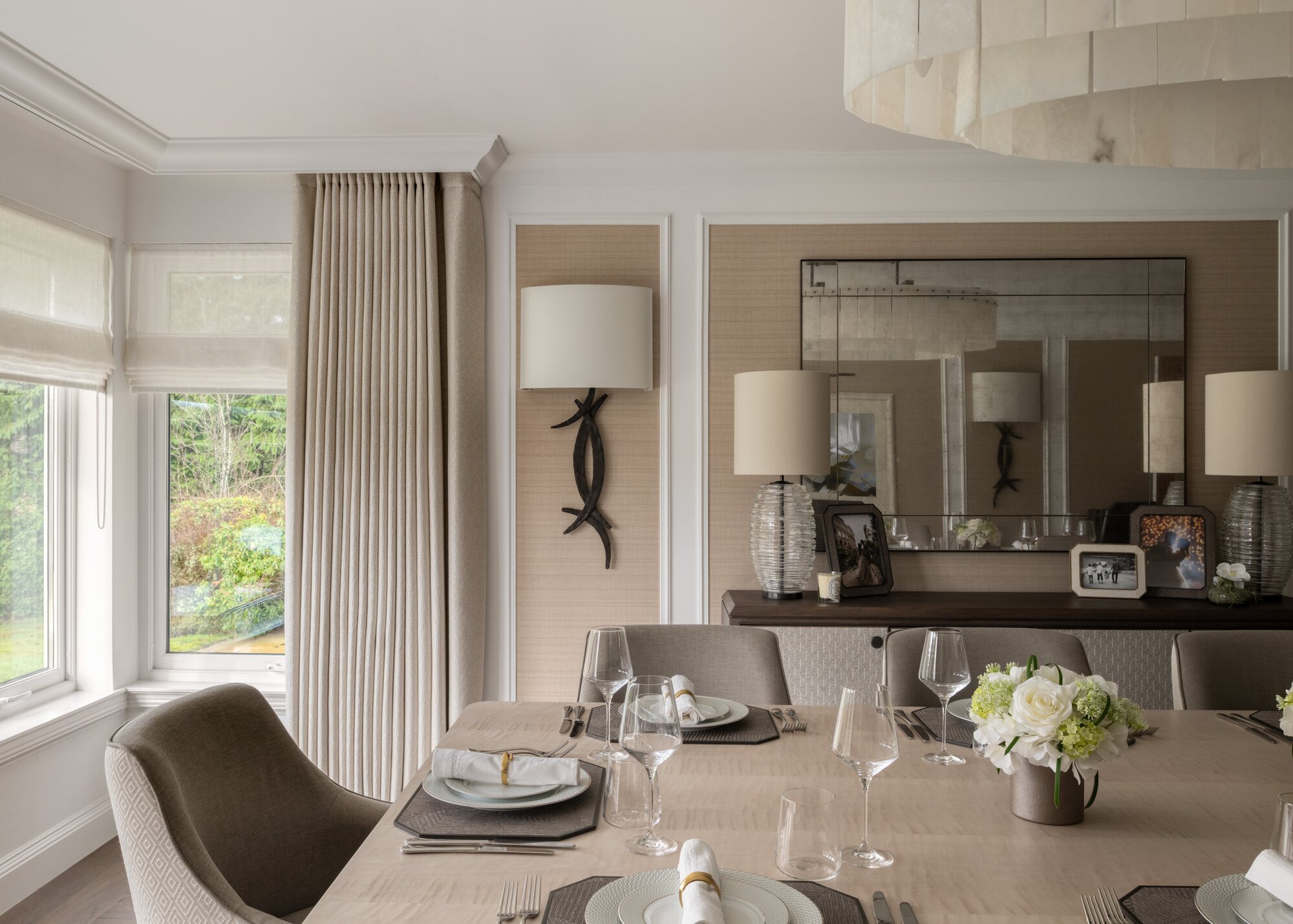 Formal dining room mirror detail